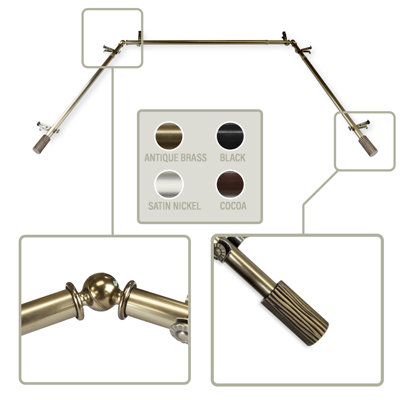 Heinrike Adjustable Bay Window Single Curtain Rod