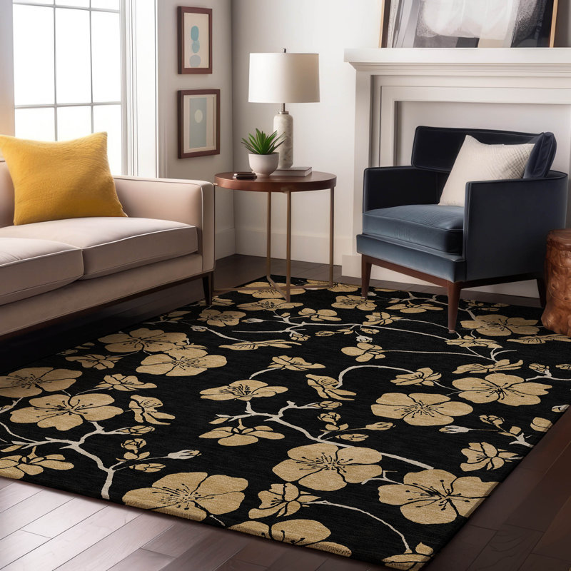 Tapis floral Premium lavable à la machine Diskin AMF1034, Rectangulaire 8 pi x 10 pi