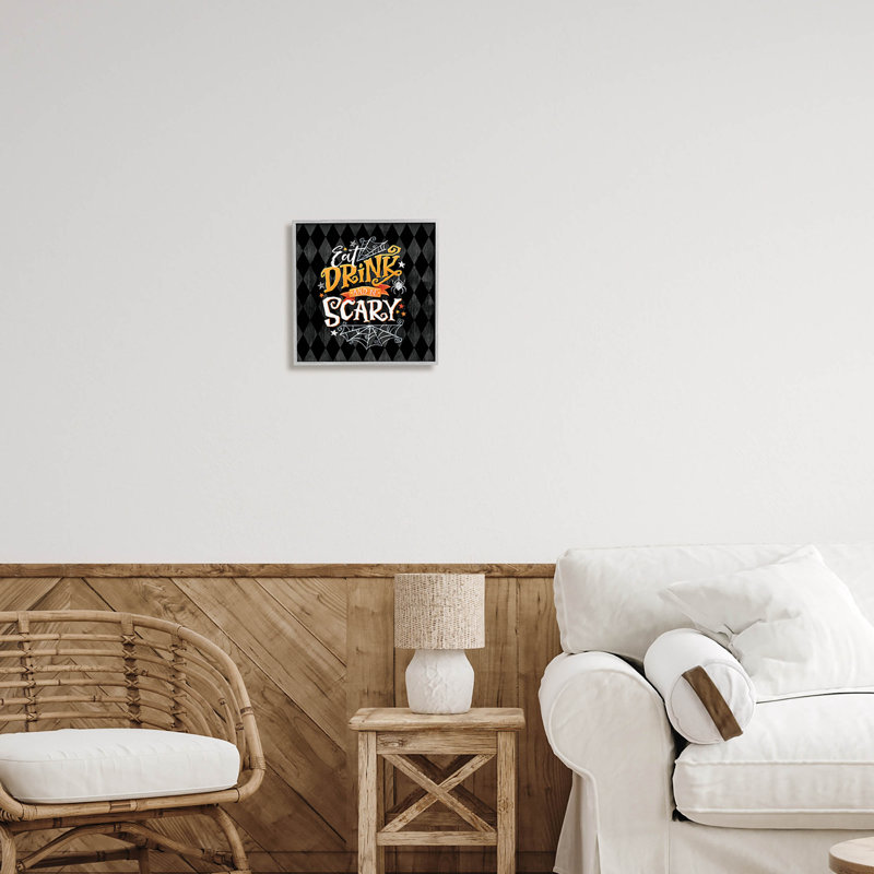 «Eat Drink Be Scary at-164», H 12 po x l 12 po x P 1,5 po, Estampe numérique Farmhouse
