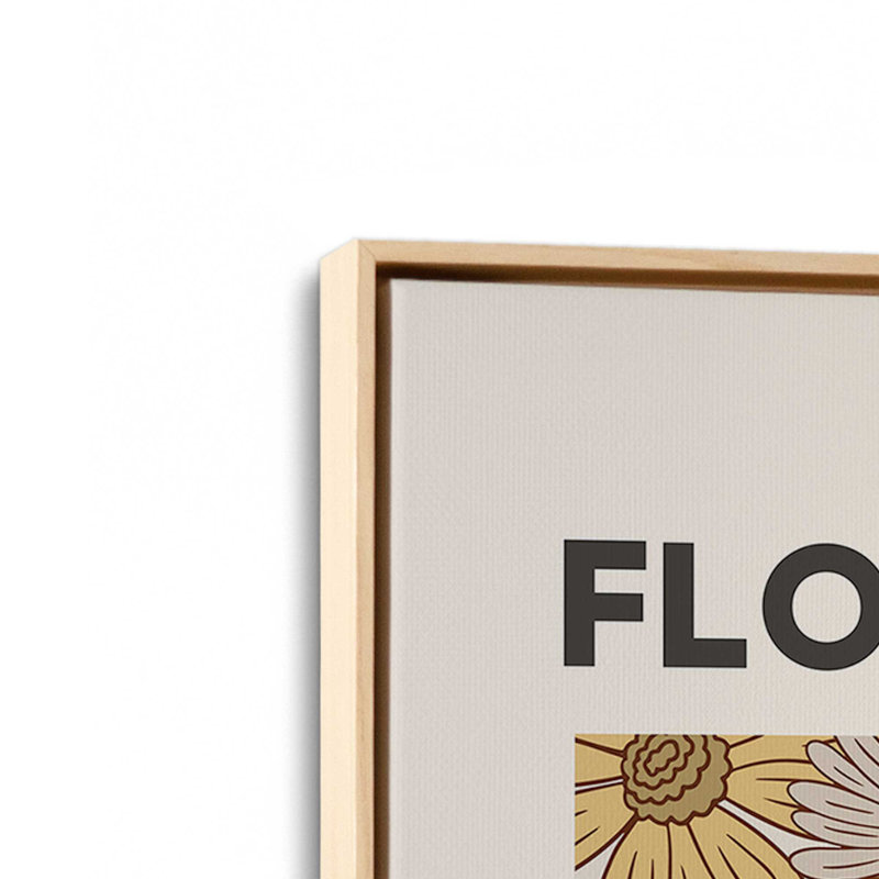 Marché de fleurs rétro en Californie, H 18,75 po x l 12,75 po x P 1,75 po, Cadre américain en érable flottant