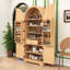 Armoire de cuisine moderne arquée avec portes cannelées, tablettes réglables et tiroir caché-1481589496