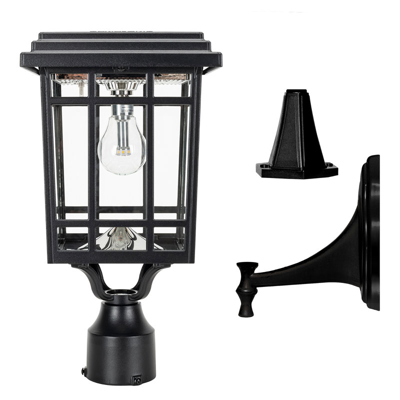 Ampoule solaire Grand Prairie - applique murale / pilier / 3 po - noir