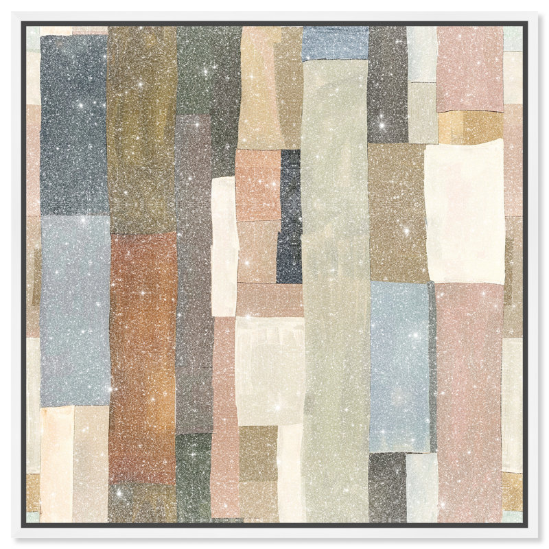 Beige Blocks II Canvas Abstract Print by Oliver Gal, Black Frame, 12 x 12, 31"H x 31"W, White Frame