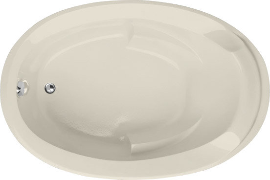 Deanna 60 in. L Soaking Tub, Biscuit, Polished Chrome