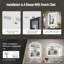 Lunara Independent Dual Backlit&Front Lights LED Wall Mirror, Rounded Corner Matte Black Metal Framed Bathroom Mirror with Tempered Glass-2076617630