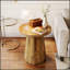 Table basse en bois rustique avec petite table de bout, table d'appoint et table de lecture ronde pour des espaces de vie confortables