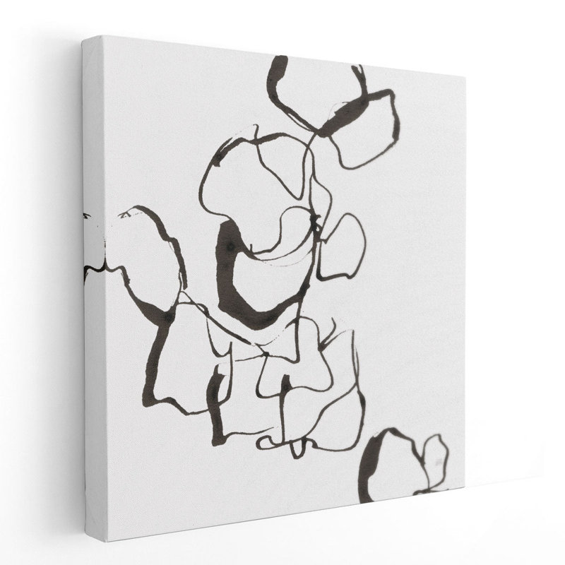 Stones III noir et blanc - reproduction d'art sur toile, H 40 po x l 40 po