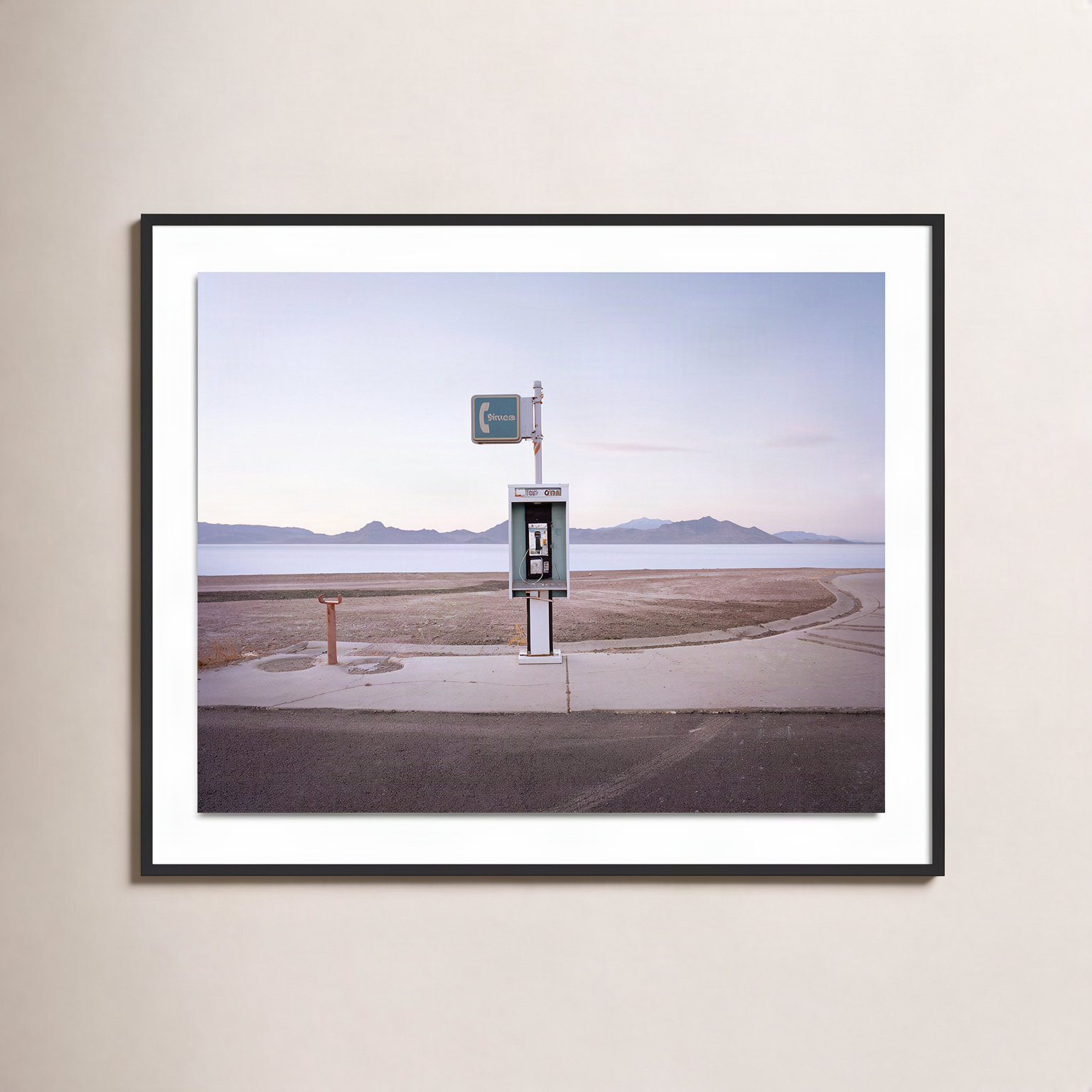Ryann Ford "Bonneville Pay Phone" Print, 40" H x 48" W x 2.5" D, Black