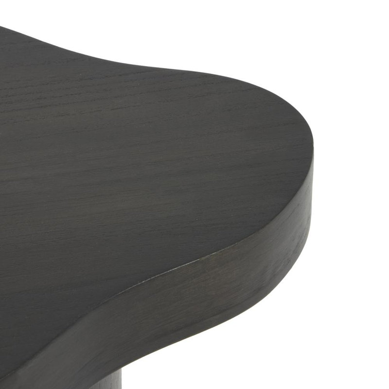 Table d'appoint à piédestal en bois avec plateau carré Atiyanna, Noir