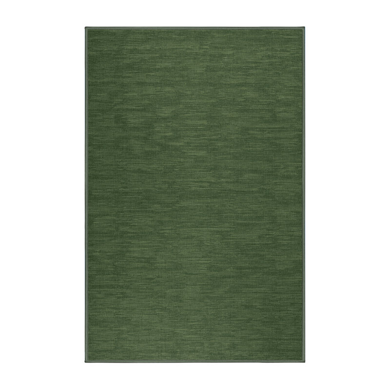 Machine Washable Solid Green Area Rug, Rectangle 2' x 3'