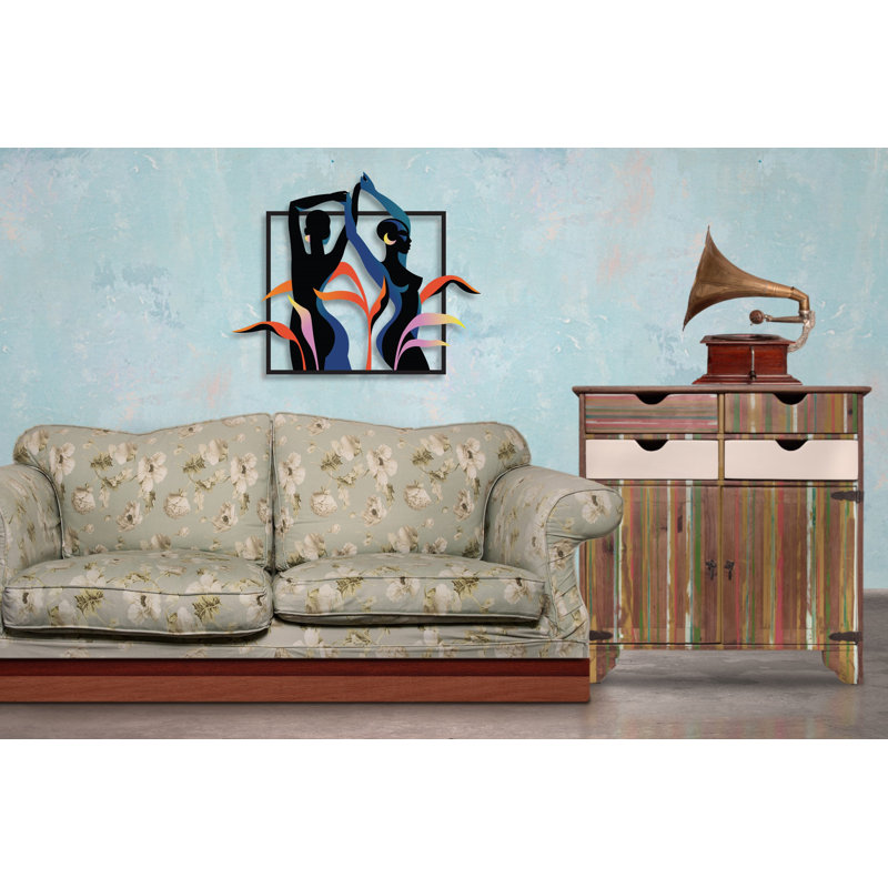 Décoration murale moderne en métal Dancer Women, H 21 po x l 26 po x P 0,5 po