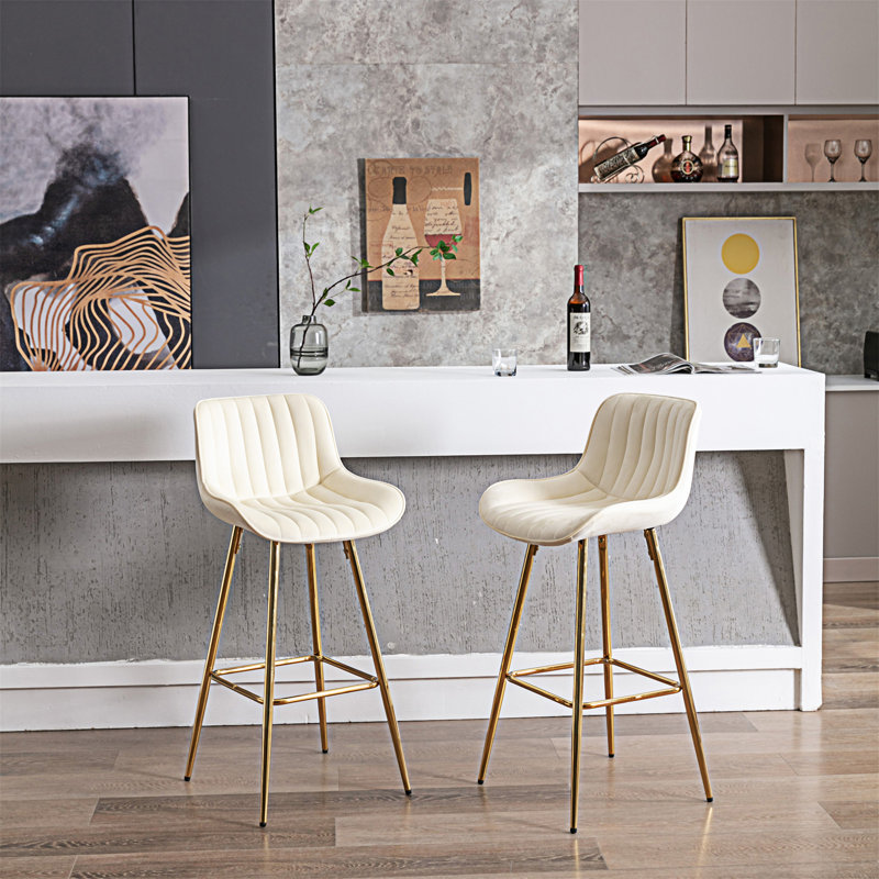 Ensemble de 2 tabourets de bar, Tabouret de bar (siège d’une hauteur de 30 po), Crème, crème