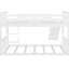 Lit simple au-dessus d'un lit superposé blanc avec glissade et fabrication ferme - Option de chambre à coucher confortable, charmante et charmante