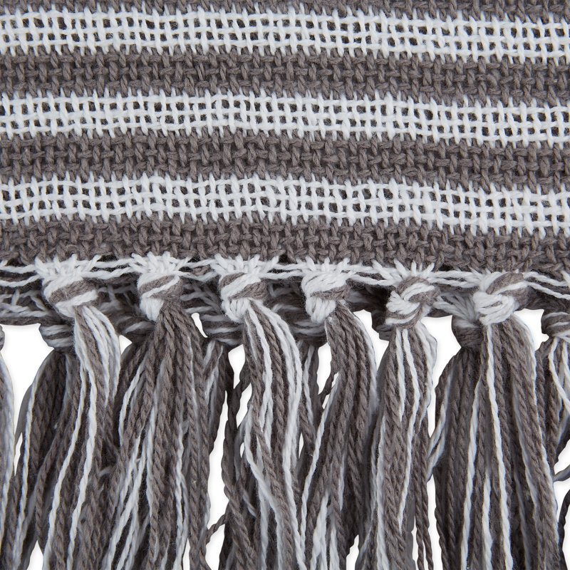Throws Geo Print Hand Woven Throw Blanket, Gray