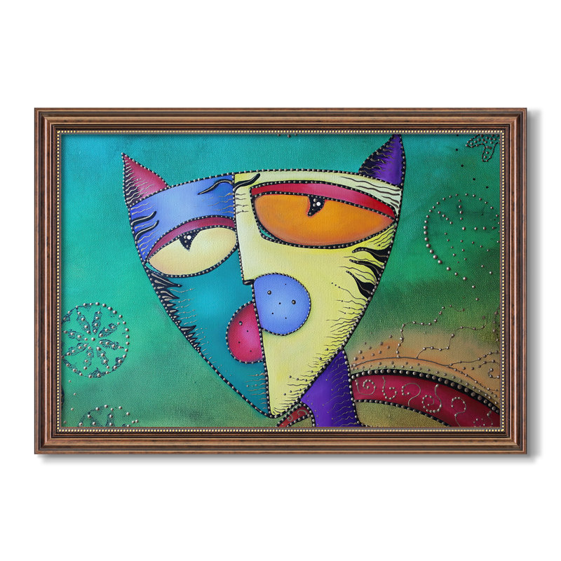 Celestial Cat-Laura Barbosa-Toile encadrée sur mesure, Dimensions intérieures 24 po x 34 po, Toile avec cadre