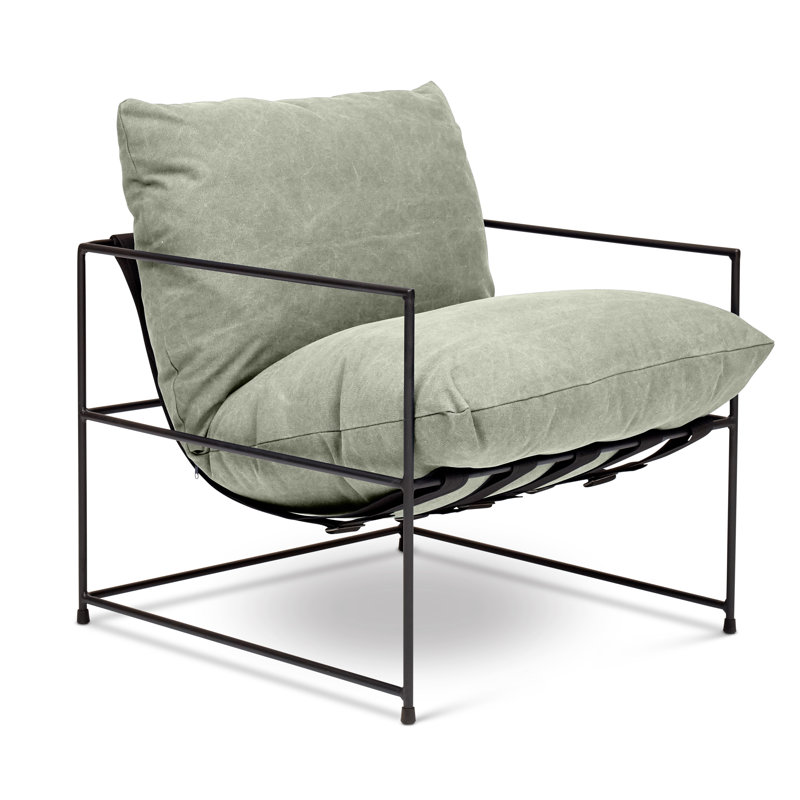 Danita Armchair, Washed Green Performance Canvas