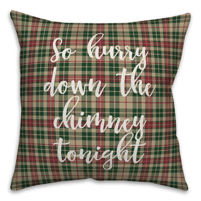  Coussin décoratif à carreaux So Hurry Down the Chimney