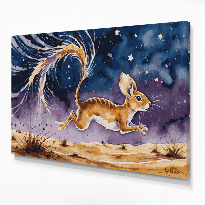Vie sauvage, art mural sur toile gris Jerboa, H 8 po x l 10 po