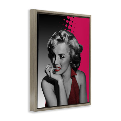 The Thinker Gray Framed Floater Canvas Wall Art, design by Jadei Graphics