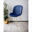 Ensemble de 2 fauteuils de chambre en velours bleu doux pour un repas moderne et contemporain