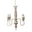 Lustre en bois à 4 lumières, luminaire suspendu avec chaîne réglable pour le vestibule de la salle à manger de la cuisine, ampoule non incluse