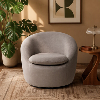 Fauteuil moderne en tissu avec fonction pivotante à 360 °, fabrication de haute qualité pour un confort et un style ultimes dans toute maison