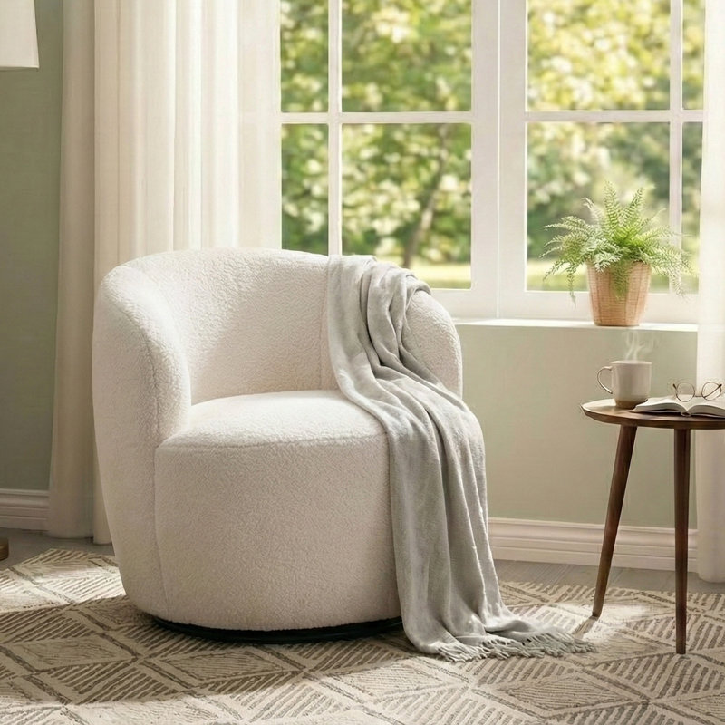 Fauteuil demi-tonneau Teddy, Beige