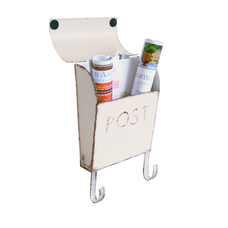 Boîte aux lettres murale poteau Euro, H 13 po x l 10,8 po x P 4,1 po, Crème Rustique