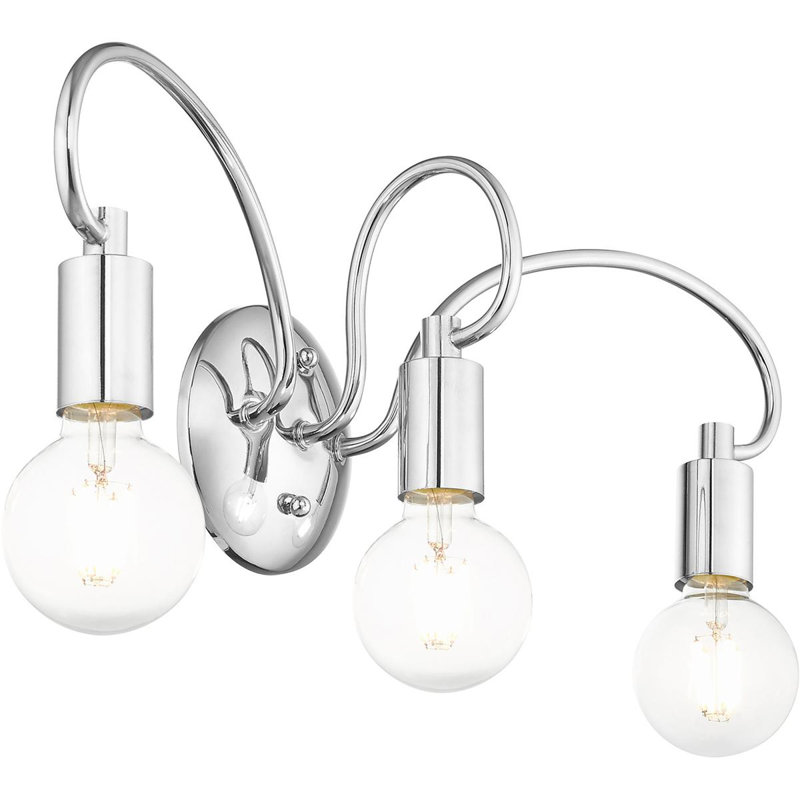 Luminaire de meuble-lavabo en chrome poli - 22 po, 3 lumières, base en acier