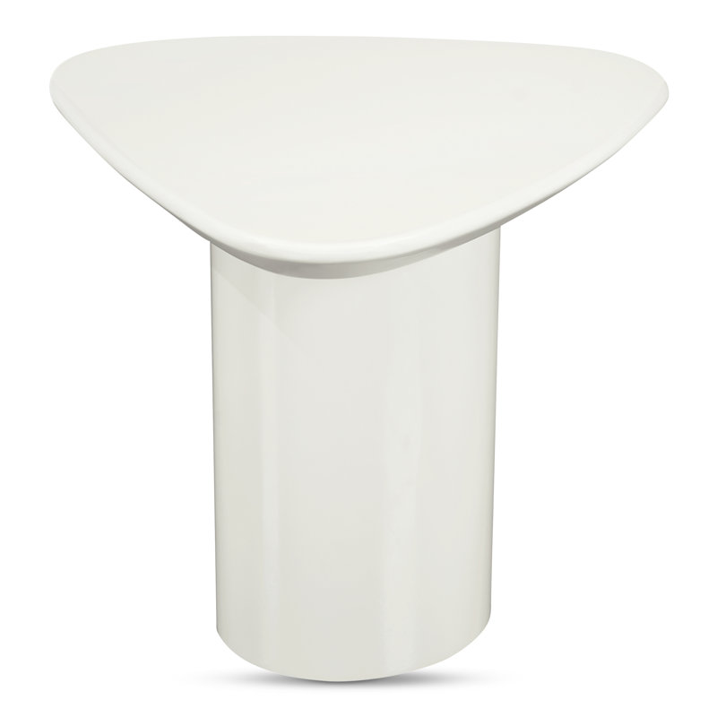 Eden End Table, Ivory White Lacquer