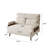 35.5'’ 3-in 1 Beige Cotton Linen Reclining Sleeper Sofa Chair,Accent Chair with Solid Wood Feet I 5-gear Adjustable Backrest-124254753-118088946