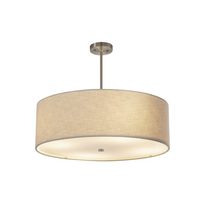 Lustre à abat-jour cylindrique 6 lumières