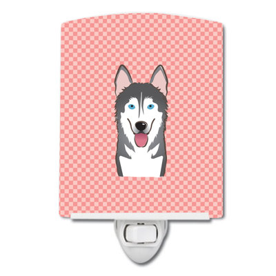 Checkerboard Wirehaired Dachshund Ceramic Night Light