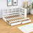 2 Drawers Twin XL to King Expandable Daybed with Shelves, LED Lighting and Charging Station-1110822801