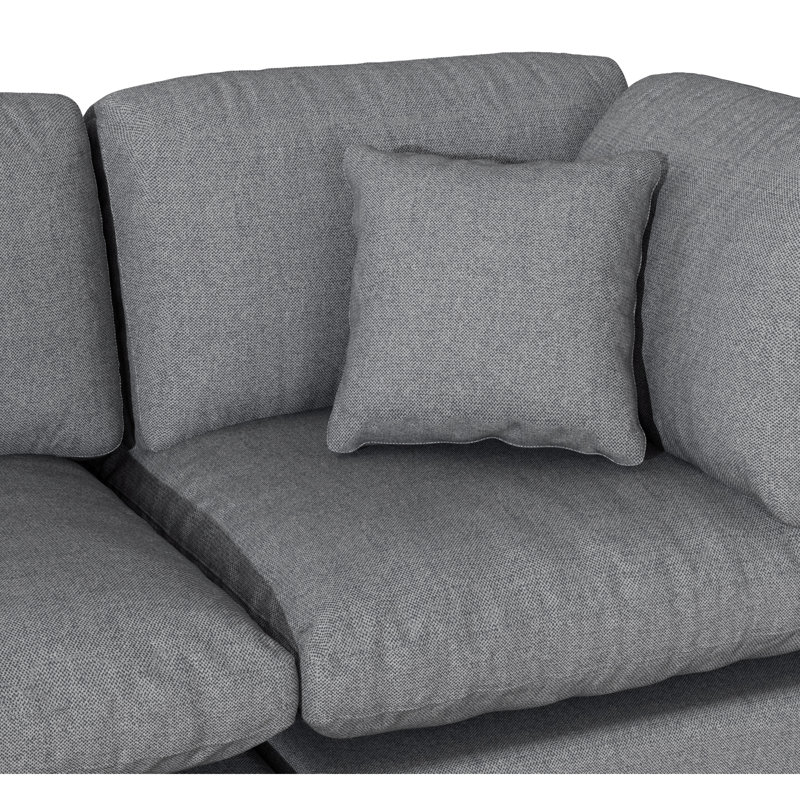 Canapé modulaire 2 pièces Jossa, Polyester gris
