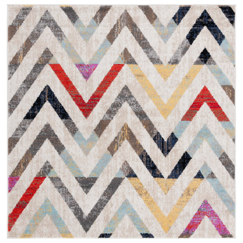 Adirondack Performance Chevron Rug, Square 6'