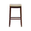 Tabouret de comptoir et de bar en bois massif sans dossier avec siège rembourré Bartonville-875261410-866721035