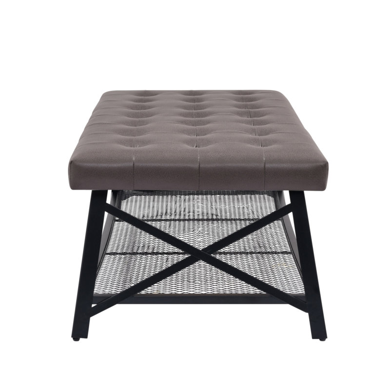 Table basse capitonnée en similicuir