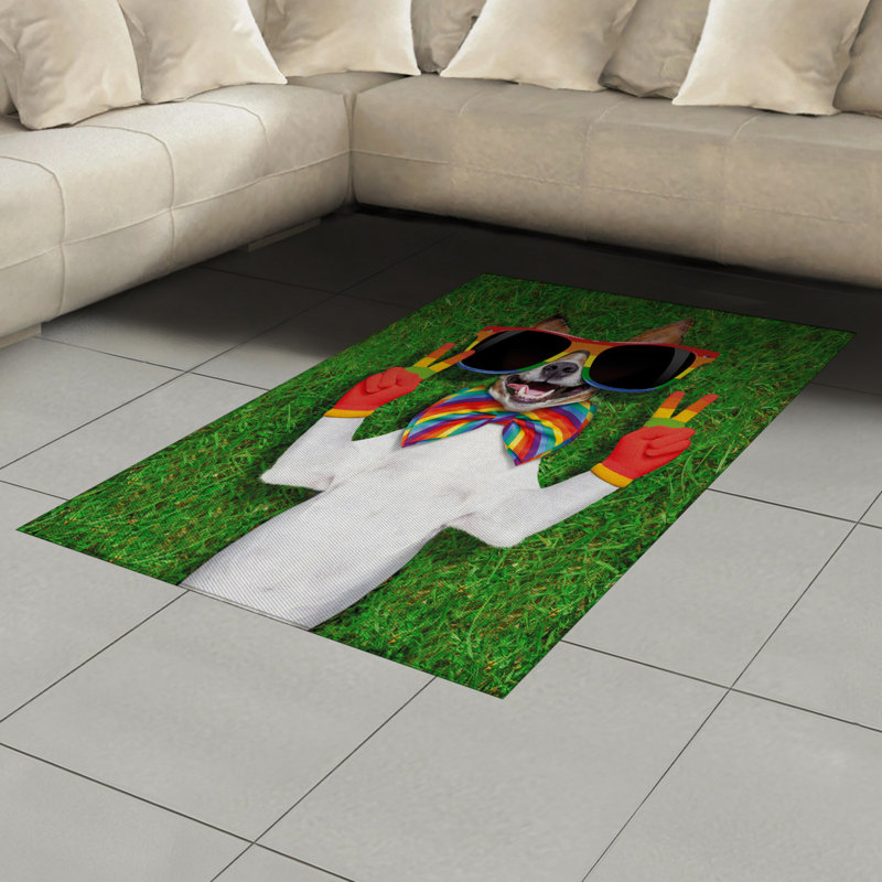 Pride Dog High Density Long Fiber Poly Threads Decorative Area Rug Carpet, Rectangle 4' x 5'8"