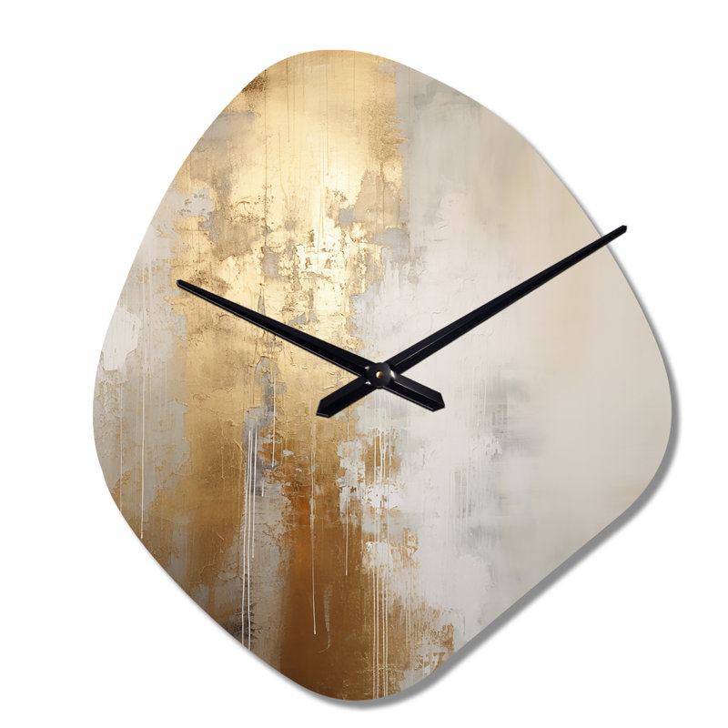 Horloge murale en métal, or, Grand