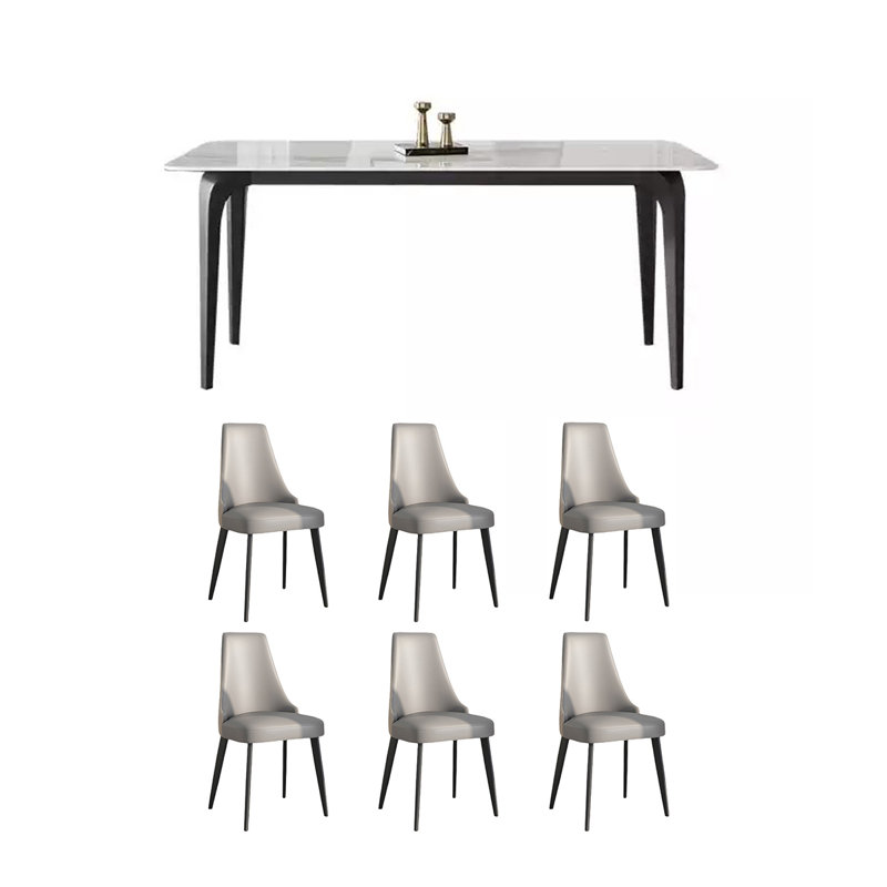 Table de salle à manger et chaises Durable Rock, H 29,52 po x L 70,86 po x l 35,43 po