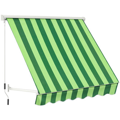 Retractable Window Awning with Adjustable Canopy Angle, Aluminum Frame