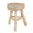 16"H Wooden Stool with Live-Edge Round Top and Triangle Footrest Base, Natural Finish-218729529