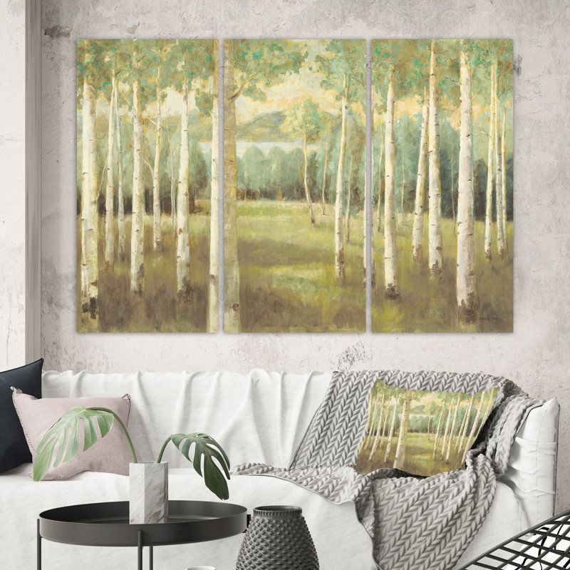 Aspens Neutral Forest - Toile tendue, reproduction d'art sur toile, H 28 po x l 36 po x P 1 po