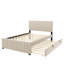 Lit tapissier beige avec lit gigogne simple - et plateforme pleine grandeur fiable en tissu réfléchissant dissipant la chaleur-711624380-711624383
