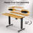 55" Electric Adjustable Standing Desk with Dual-Tier Monitor Shelf, 4 Memory Presets, and 2 Drawers - Vintage Brown-1072771813-1072771811