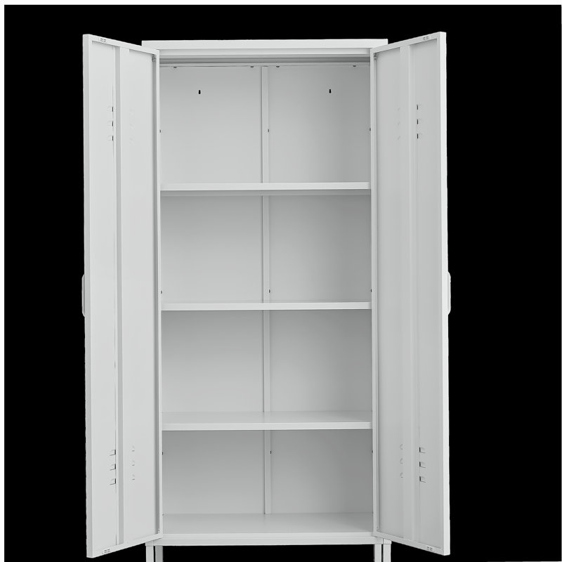 Modern Storage Cabinet with Adjustable Shelves, Magnetic Door Stopper, Aluminum Alloy Handles, and Breathable Design for Home Organization - Ideal for Living Room, Bedroom, or Entryway