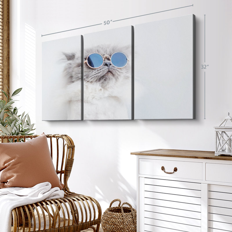«Cool Cat», 3 pièces, H 32 po x l 50 po