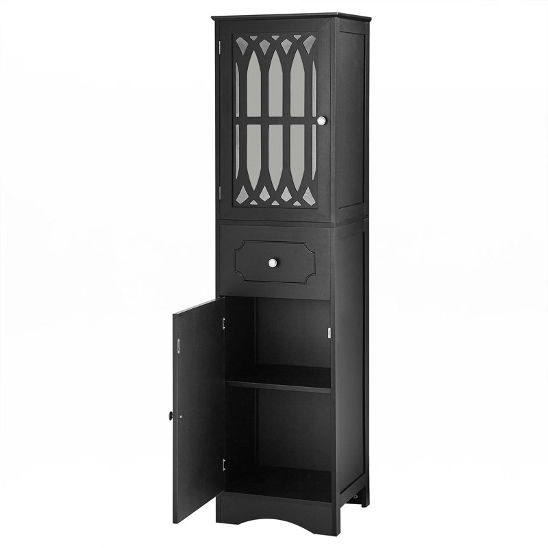 Tall Bathroom Cabinet, Black
