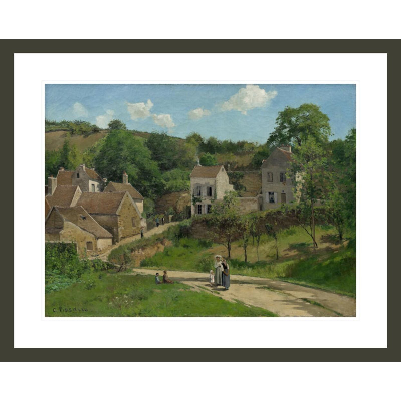«The Hermitage at Pontoise» par Camille Pissarro, impression giclée sur cadre, H 23,5 po x l 29,2 po